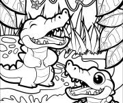 Coloriage Crocodiles rigolos