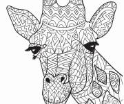 Coloriage Girafe &agrave; colorier anti-stress