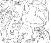 Coloriage Illustration des animaux de la foret
