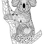 Coloriage Koala mignon zentangle
