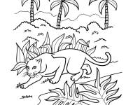 Coloriage Le panth&egrave;re cherche sa proie
