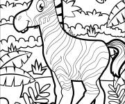 Coloriage Le z&egrave;bre dans la jungle