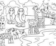 Coloriage Les animaux dans la foret