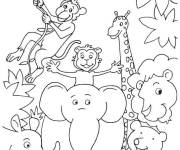 Coloriage Les r&eacute;sidents de la jungle en image