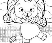 Coloriage Lion de la jungle simple