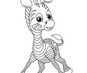 Coloriage Petit z&egrave;bre facile