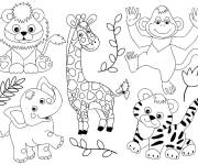Coloriage Petits animaux de la jungle