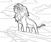 Coloriage Simba lion dans la jungle