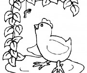 Coloriage Animaux de Ferme stylis&eacute; en noir