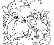 Coloriage Bambi et les animaux de la for&ecirc;t