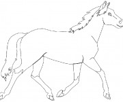 Coloriage Cheval au galop en ligne
