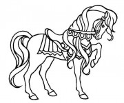 Coloriage Cheval magnifique en noir