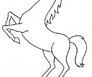 Coloriage Cheval tout en sautant