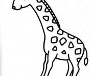 Coloriage Giraffe facile couleur