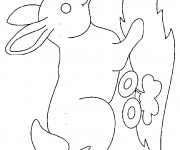 Coloriage Un Lapin au jardin couleur