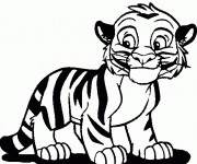 Coloriage Un petit Tigre souriant