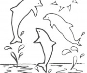 Coloriage Des Dauphins sous le Soleil