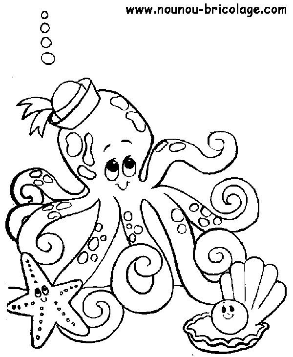 Coloriage Octopus Marin Pour Enfant Dessin Gratuit à Imprimer