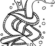 Coloriage Serpent de Mer en noir