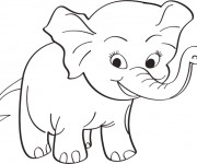 Coloriage Bébé Éléphant mignon