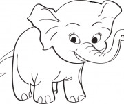 Coloriage Bebe Elephant Mignon
