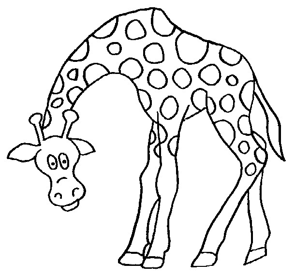 Coloriage Girafe rigolote dessin gratuit à imprimer