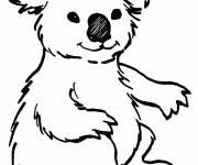 Coloriage Koala au crayon noir