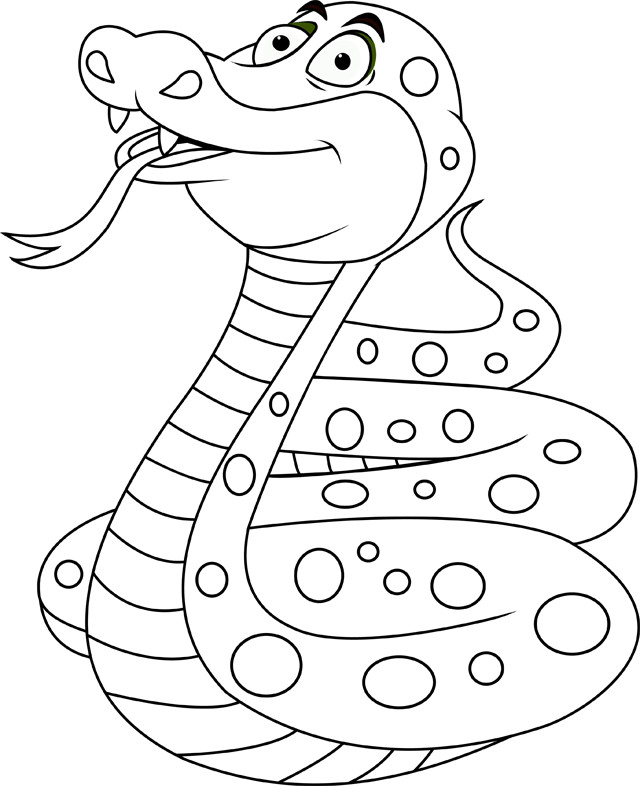 Coloriage Serpent sympathique pour enfant dessin gratuit à imprimer