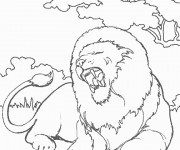 Coloriage Un Lion adulte