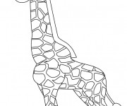 Coloriage Une Girafe facile &agrave; colorier
