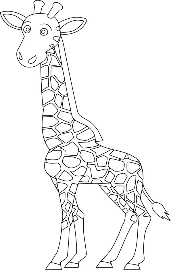 une girafe facile a colorier