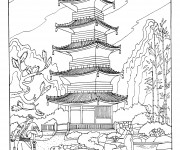 Coloriage Architecture Japonaise