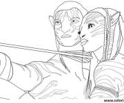 Coloriage et dessins gratuit Avatar Jake et Neytiri à imprimer