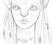 Coloriage Avatar Neytiri Crayon