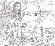 Coloriage et dessins gratuit Avatar Neytiri dans la nature à imprimer