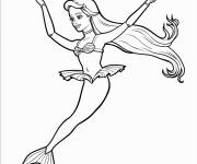 Coloriage Barbie Ballerine Sir&egrave;ne en dansant