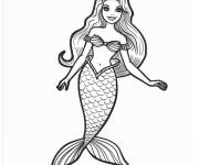 Coloriage Barbie demi fille demi sir&egrave;ne