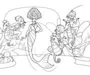 Coloriage Barbie et les sir&egrave;nes mal&eacute;fiques