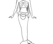 Coloriage Barbie la reine de la mer