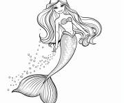 Coloriage Barbie Sir&egrave;ne &agrave; queue la reine de la mer
