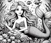 Coloriage et dessins gratuit Barbie Sir&egrave;ne &agrave; t&eacute;l&eacute;charger à imprimer