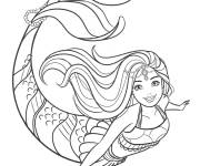 Coloriage Barbie sir&egrave;ne aimable