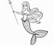 Coloriage Barbie Sir&egrave;ne avec baguette magique