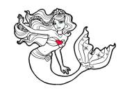 Coloriage Barbie sir&egrave;ne avec des v&ecirc;tements jolis