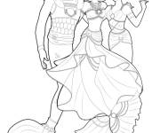 Coloriage Barbie Sir&egrave;ne avec ses parents