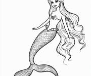 Coloriage Barbie sir&egrave;ne de conte de f&eacute;es