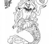 Coloriage Barbie sir&egrave;ne dessin&eacute;e &agrave; la main