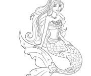 Coloriage Barbie Sir&egrave;ne du film Barbie et le secret des sir&egrave;nes