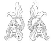 Coloriage Barbie sir&egrave;ne dupliqu&eacute;