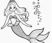 Coloriage Barbie sir&egrave;ne en ligne &agrave; imprimer
